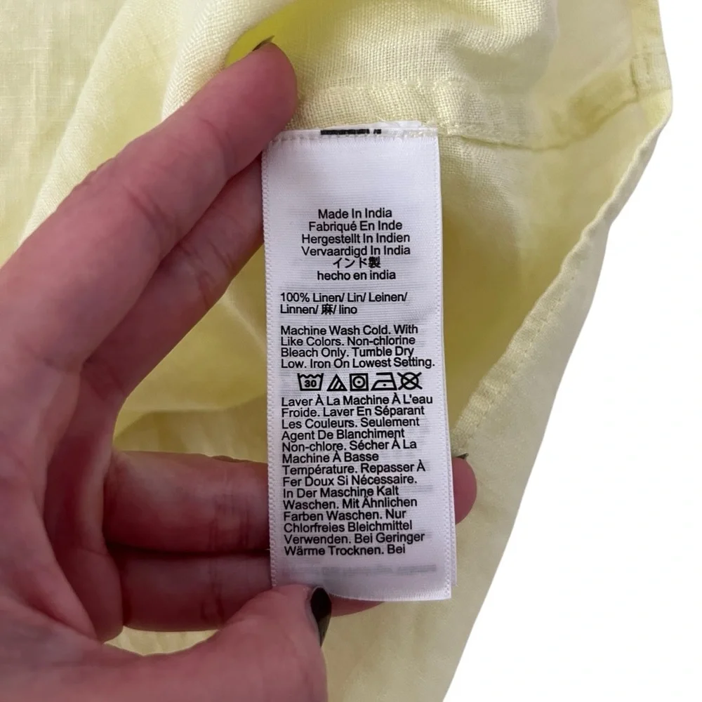 J. Crew Pale Yellow Linen Peasant Blouse - Picture 10 of 13